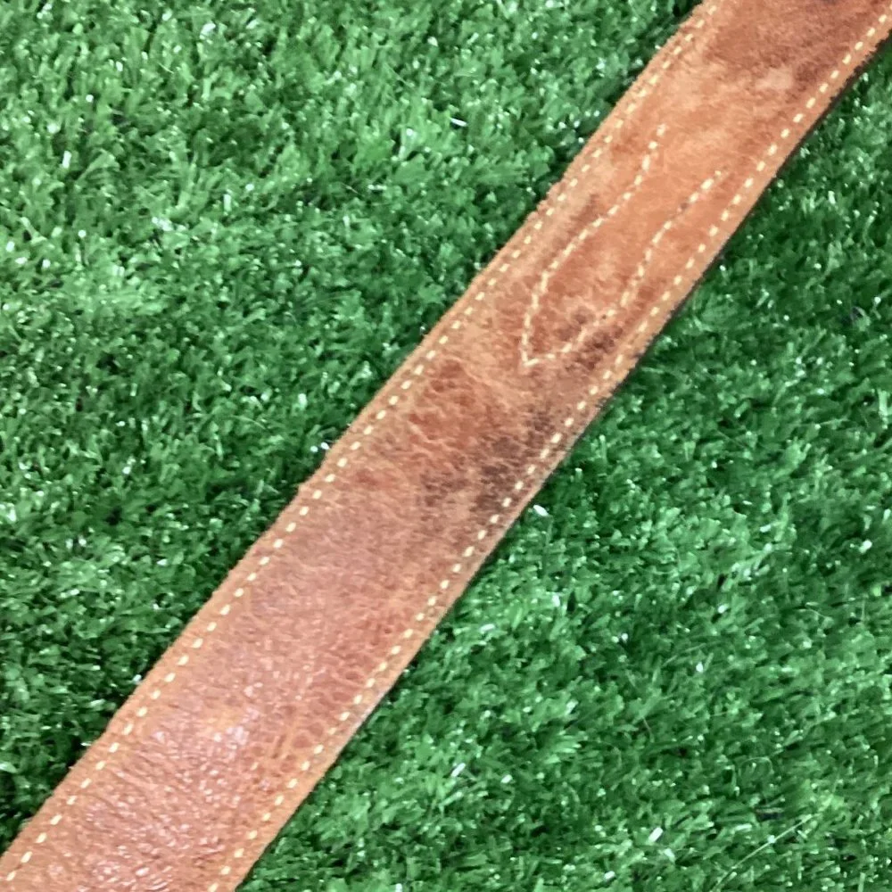Brown Tooled Leather Belt 41